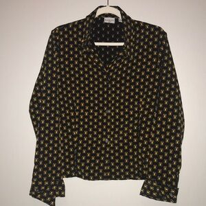 Vintage Playboy Women’s Allover Print Bunny Button Up Shirt